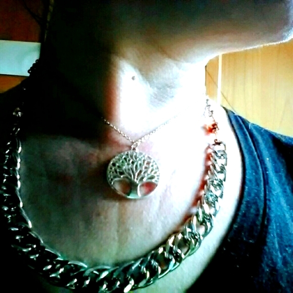 Upcycled Chain Assemblage Style Choker Necklace - Picture 6 of 7